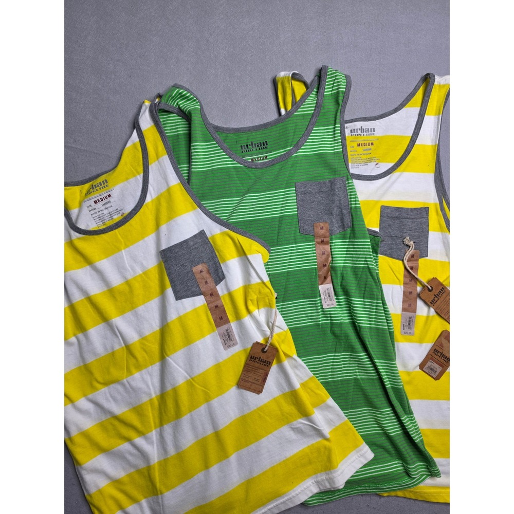 Urban Pipeline Tank Top Men's Medium Multicolor Striped Athletic NWT Lot of 3